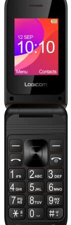 Logicom - Mobile à clapet double Sim Le Fleep 190 avec bluetooth, écran 1,77’’, mémoire 32 Go, batterie de 800 mAh, autonomie jusqu’à 7 jours en veille, avec une fonction torche, noir - FLEEP_190_BL_N