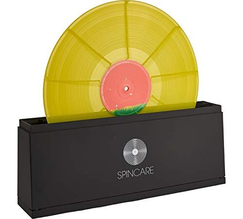 Machine Nettoyage Vinyle par SPINCARE | Kit Nettoyage Disque Vinyle pour Albums LP 33 Tours 45 Tours | Inclut Liquide et Bac de Nettoyage Chiffon Microfibre – Nettoie 500 Disques LP