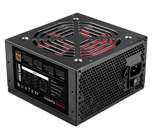 MARSGAMING, Alimentation ATX, 1000W, Noir/Rouge