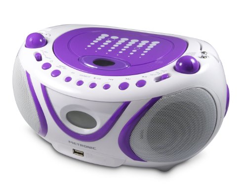 Metronic 477112 Radio / Lecteur CD / MP3 Portable Pop Purple avec Port USB - Violet