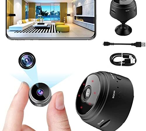 Mini Camera Cachee Enregistreur Petite,Full HD 1080P Micro de Surveillance WiFi,Caméra Video Sécurité Bébé sans Fil Hidden,Interieur/Exterieur