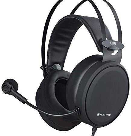 NUBWO Casque de Gaming PS4, N7 stéréo Xbox One Filaire PC Gaming avec Microphone antibruit Casque Supra-auriculaire pour, Mac, Playstation 4, Android et iPhone Noir