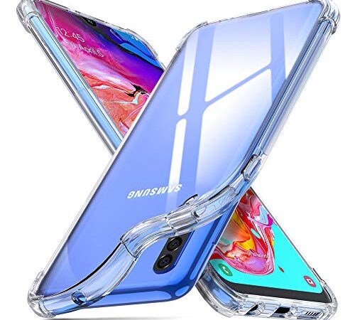 ORNARTO Coque Samsung A70, Clair Protecteur Housse Anti-Choc Anti-Scratch Bumper Silicone Cover Cases Bumper pour Samsung Galaxy A70(2019) 6,7" Transparente