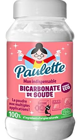 Paulette - Bicarbonate de Soude Ecocert - Nettoie, Ravive les Couleurs, Neutralise les Mauvaises Odeurs - 950g,Chimique