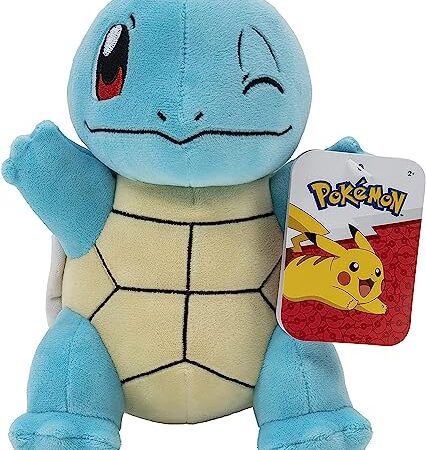 Pokemon PKW2693 Peluche Squirtle en Peluche avec détails Authentiques, Jouets pour Enfants, Multicolore, 20,3 cm