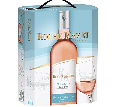 Roche Mazet – Vin Rosé Merlot (3L) – IGP Pays d’Oc – Bag in Box