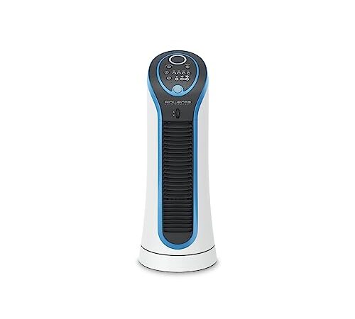 Rowenta Eole Compact Ventilateur colonne, Programmable, Orientation de la grille réglable, Fraîcheur est inégalée, Ajustement de la vitesse à la température, Silencieux, Léger, Arrêt auto VU6210F0