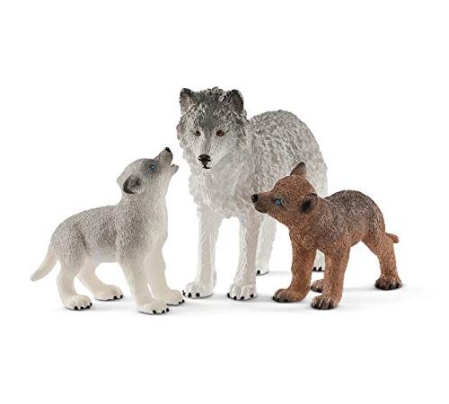 Schleich 42472 Maman Loup avec louveteaux, dès 3 Ans, Wild Life - Coffret, 13,6 x 5,8 x 19,2 cm