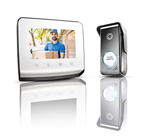 Somfy 1870996 - Visiophone V350, avec Ecran 7 pouces | Vision nocturne | Caméra grand angle | Mémoire d'images | Pour contrôler jusqu'à 5 équipements motorisés RTS | Installation facile