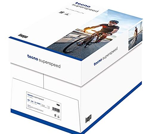 Tecno Superspeed, Papier Reprographique, Blanc, 80 g, A4, PEFC, Carton de 5x500 Feuilles