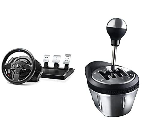 Thrustmaster - Volant T300RS GT Edition Licence Officielle Gran Turismo - Volant à retour de force 1080° - PS4/PS3 & - TH8A - Boite de Vitesse Réaliste Compatible avec PC PS3 PS4 et Xbox One - Argent