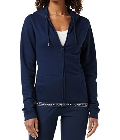 Tommy Hilfiger Sweat À Capuche Femme Fermeture Éclair Zip, Bleu (Navy Blazer), M