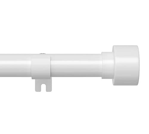 Tringles à Rideaux, 76-280 cm Tringle à Rideaux Extensible avecavec Embouts Cylindriques, Diamètre 25 mm, Épissage des Tringles à Rideaux pour Fenêtre de Cuisine Chambre,Blanc