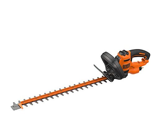 BLACK+DECKER Taille-Haies Filaire 600 W, Taille-Haies Electrique 60 cm avec 2 Poignées et Garde, Lame Asymétrique, Ecartement 35 mm, Robuste et Léger, BEHTS501-QS