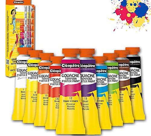 Cléopâtre - BL10PGN10 - Peinture Gouache Nefertari Premium - Assortiment de couleurs - 10 Tubes de 10ml