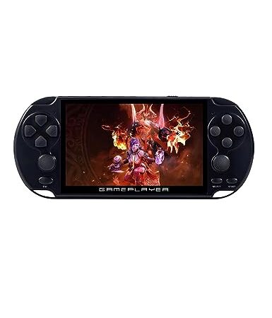 CZT Rétro Jeux Vidéo Console 5.1 Po écran 32GB 128Bit Intégré 7000 Jeux pour Arcade et Autres 10 Simulateurs Console de Jeu Portable MP3/4 Machines de Jeux pour Enfants Cadeaux de Noël(Noir)