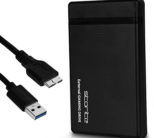 Disque dur externe 2,5", USB 3.0, disque dur externe portable, stockage et sauvegarde pour Xbox, PS4, PS3, jeux PC, jeux Android, smartphones, Mac, etc. (500 Go)