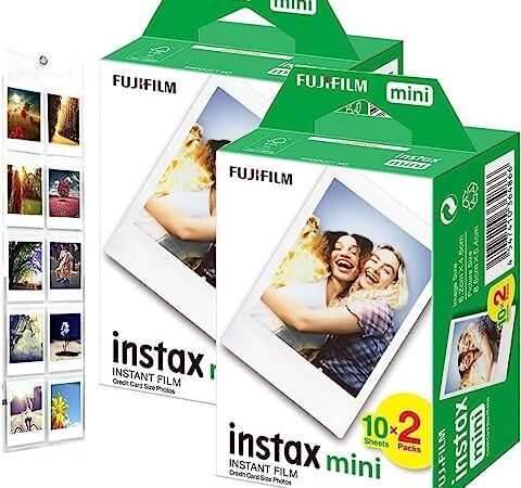 FujiFilm Instax Mini Film (40 pellicules), Color pour Mini 8-9 et Tous Les appareils Photo Fuji Mini