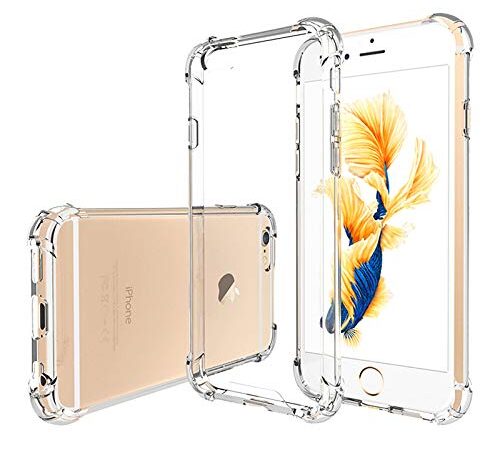 Hually Coque iPhone 6s, Coque iPhone 6 Transparent Doux Souple Extrêmement Fin Housse TPU Silicone Etui pour iPhone 6s/ 6 4.7"- Transparent