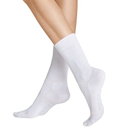 Hudson 6 paires de chaussettes pour dames, bas Relax Cotton, ceinture confort, unicolore Blanc 39-42