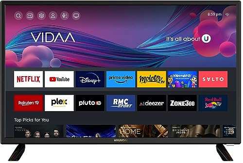 HYUNDAI Smart Netflix TV LED 24 Pouces (60cm) - Haute Définition - Triple Tuner - WiFi Youtube - HDMI x3 - USB multimédia 2.0 x2 - Screencast