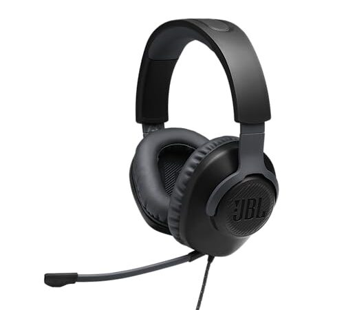 JBL Quantum 100 – Casque gaming filaire avec micro détachable – Accessoire gamer léger et confortable – Compatible multi-plateforme – Couleur : Noir