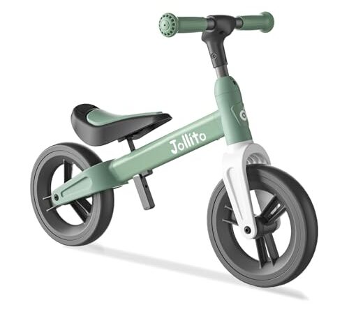 JOLLITO Draisienne pour Tout-Petits, Montez sur des Jouets Pendant 18 Mois, Cadeaux pour Filles et Garçons, Vélo d'entraînement Léger sans Pédale avec Roue De 9 Pouces (Green)