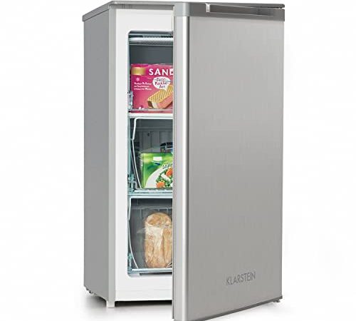 Klarstein Mini Congelateur Armoire, Petit Congélateur pour Maison, Mini congélateur 69L, Congelateur Petite Taille avec Etagère, Econome en Energie, Espace Glaçons, Froid Ventilé, No Frost, Grattoir