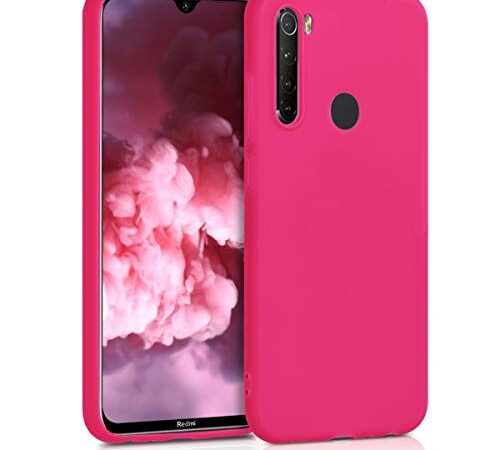 kwmobile Housse Compatible avec Xiaomi Redmi Note 8 (2019/2021) Coque - Housse de téléphone Protection Souple en Silicone - Rose Fluo