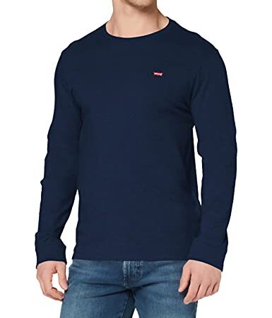 Levi's Long-Sleeve Original Housemark Tee T-Shirt Homme, Cotton + Patch Dress Blues, M