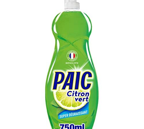 PAIC - Liquide Vaisselle Paic Citron Vert Super Dégraissant - Nettoie - Dégraisse - Élimine les mauvaises odeurs - 750 ml