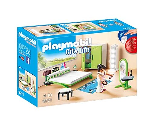 Playmobil 9271 Chambre avec Espace Maquillage - City Life- Famille et Loisirs - pour aménager La Maison Moderne