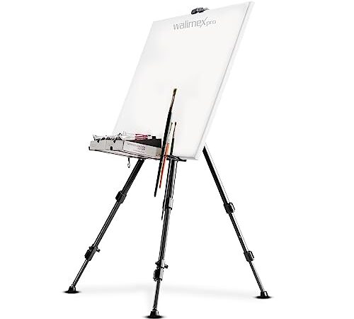 Walimex pro Chevalet L 50-165cm, aluminium I idéal comme chevalet d'atelier I max. (capacité de charge env. 6 kg, support de pinceaux, sac)