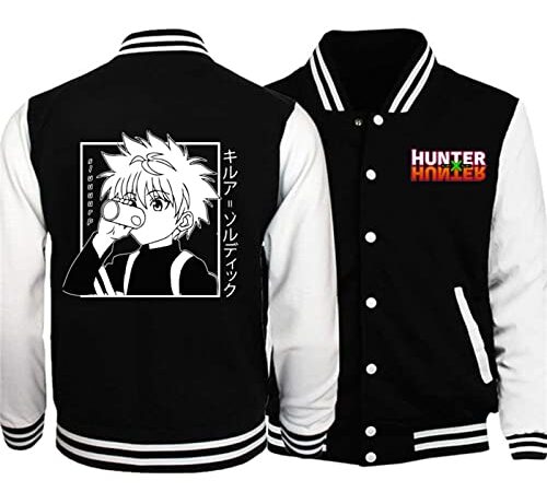 zhedu Hunter X Hunter Baseball Uniforme à Capuche Japon Anime Survêtement Hommes Bomber Veste Hiver Streetwear Harajuku (XXS,Color 01)