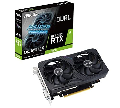 ASUS PHOENIX NVIDIA GeForce RTX 3050 V2 OC Edition – Carte graphique (8GB GDDR6, PCIe 4.0, HDMI 2.1, DisplayPort 1.4a, Ventilateurs axiaux à double roulement à billes, Plaque arrière de protection)