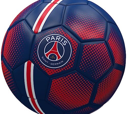 Different Gravy Sports Ballon de football officiel PSG Taille 5 Paris Saint Germain Training Football Merch Merch Cadeau de football pour garçons, hommes et fans fous de football Bleu marine/rouge