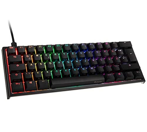 Ducky One 2 Mini Clavier Gamer Mécanique RGB, Clavier Mécanique 60% Cherry MX Blue Switch, Clavier Gaming Mécanique TLK-Mini-Version avec Câble Détachable (USB C), Clavier Noir