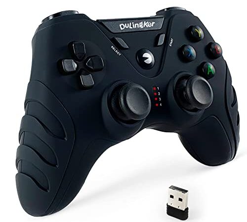 DuLingKer Manette PC sans Fil, PS3 Manette PC Gamepad avec Double Vibration, sans Fil 2,4G Gamer Manette pour PC Windows 11 10 8 7, PS3, Android Smart TV, TV Box, Steam, Raspberry Pi