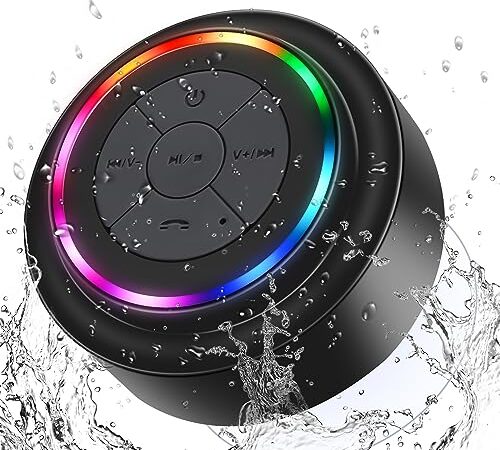 Haut-Parleur de Douche Enceinte Bluetooth Étanche Portable avec FM Radio pour Camping Voiture Voyage Paires à Tous Les appareils Bluetooth Samsung PC iPhone