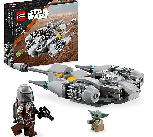 LEGO 75363 Star Wars Microfighter Chasseur N-1 du Mandalorien, Jouet de Construction, Le Livre de Boba Fett, Véhicule avec Figurine Grogu Bébé Yoda, Cadeau pour Enfants, Garçons, Filles Dès 6 Ans