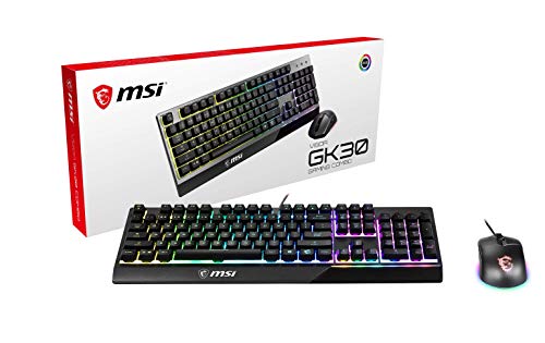 MSI Vigor GK30 FR Combo - Pack Clavier AZERTY et Souris Clutch GM11, Gaming Pleine Taille Filaire, RGB Mystic Light