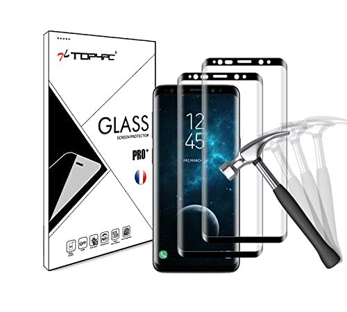 Top4pc [2 Pack Film Vitre en Verre Trempé pour Samsung Galaxy S8 Protection Ecran Intégrale Ultra Résistant Transparent Dureté 9H Sans Bulles Lot de 2