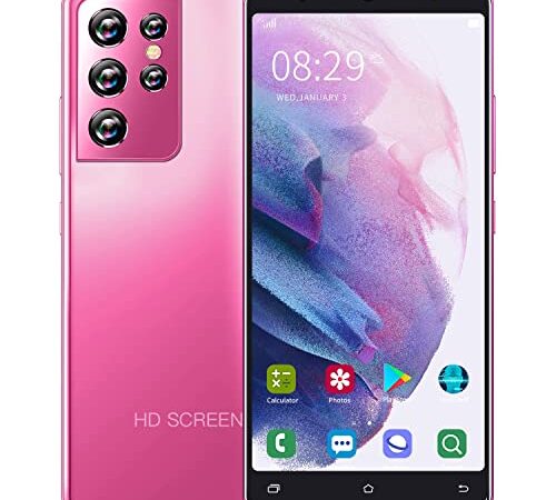 3G Smartphone offre du jour, 5,0" IPS Display, 4 Go ROM, Android téléphone portable double SIM économique, téléphones mobiles (S21Ultra-Rose)