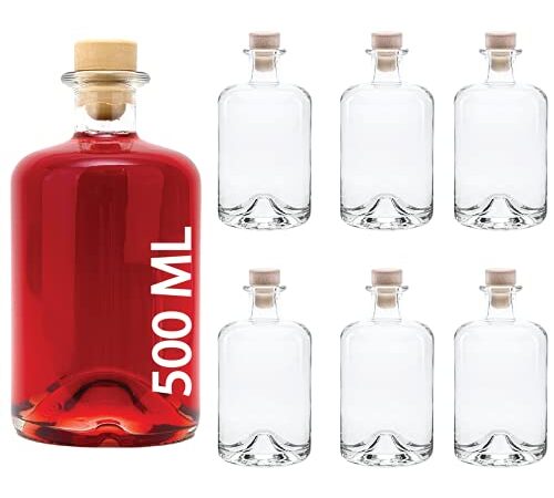 6 bouteilles en verre vides 500 ml APO SPI bouteilles de jus de pharmacie bouteilles de 0,5 litres de bouteilles d'huile bouteilles bouteilles d'alcool de vinaigre d'alcool de fabrique de soie