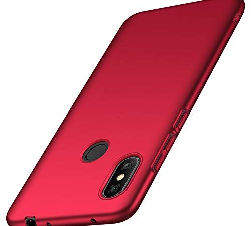 anccer Coque Xiaomi Redmi Note 6 Pro [Serie Mat] Resilient Conception Ultra Mince et Absorption des Chocs Coque pour Xiaomi Redmi Note 6 Pro (Rouge Lisse)