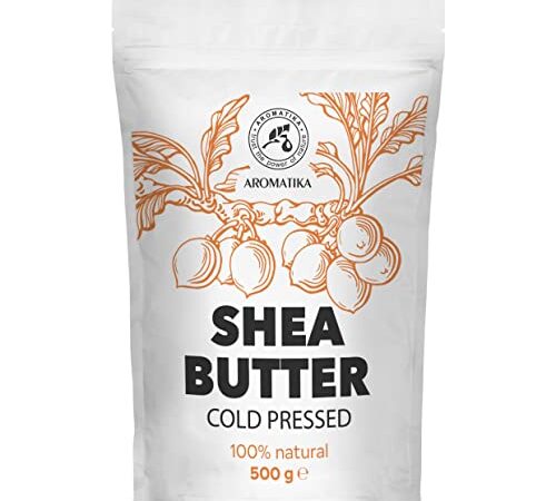 Beurre de Karité 500g - Butyrospermum Parkii Butter - Afrique - Ghana - 100% Pur Beurre de Shea - Huile de Shea - Bon avec L'Huile Essentielle pour Beauté - Massage - Soin du Corps