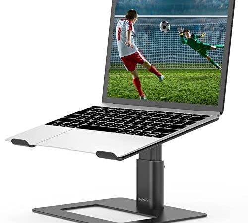 BoYata Support pour Ordinateur Portable, Support Ergonomique pour Ordinateur Portable Réglable en Hauteur, Support PC Portable Compatible avec MacBook Pro/Air, Dell, Lenovo, Acer de 10 à 17''-Noir