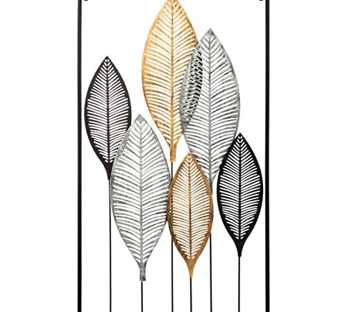 Déco murale "Feuilles" - métal 37x65 cm - Atmosphera créateur d'intérieur