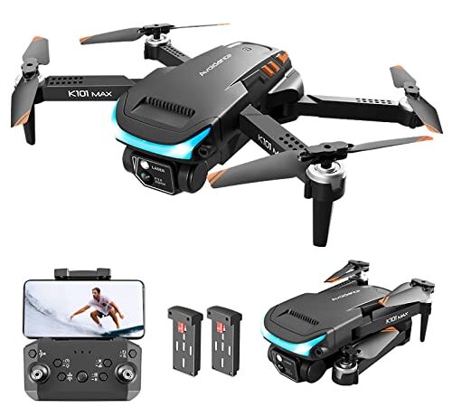 Drone avec Caméra 1080P HD FPV, Drone Enfant Avec Maintien d'Altitude, Atterrissage à une Clé, Évitement des Obstacles, Mode sans Tête, Réglage de la Vitesse, Retournements 3D, 2 Piles