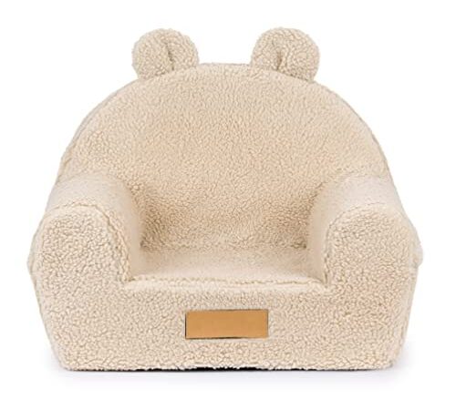 Flumi Fauteuil pour Enfant Personnalisé Mini Fauteuil pour Bébé Siège pour Chambre d'enfant Salle de Jeux Fauteuil avec Gravure du Nom de l'enfant (Beige foncé)